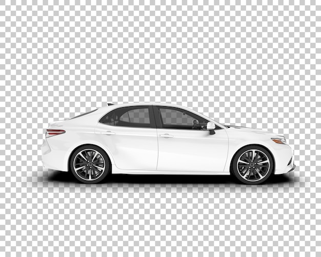 Auto de la ciudad blanco sobre un fondo transparente Ilustración de renderización 3D