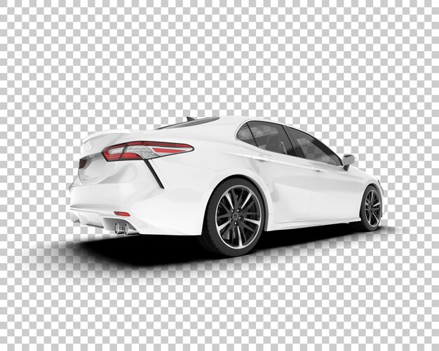 Auto de la ciudad blanco sobre un fondo transparente Ilustración de renderización 3D