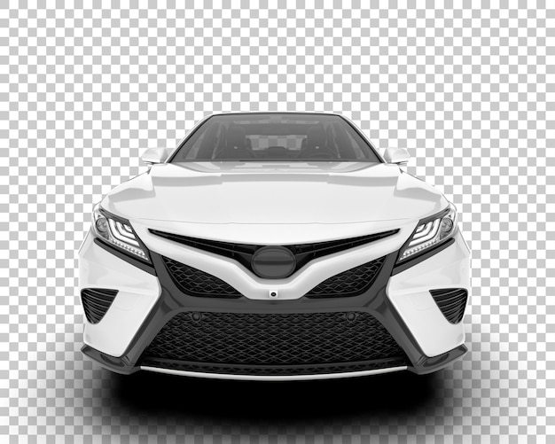 Auto de la ciudad blanco sobre un fondo transparente Ilustración de renderización 3D