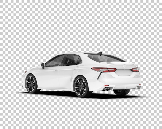 Auto de la ciudad blanco sobre un fondo transparente Ilustración de renderización 3D