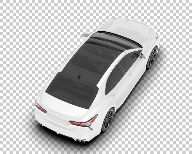 Auto de la ciudad blanco sobre un fondo transparente Ilustración de renderización 3D