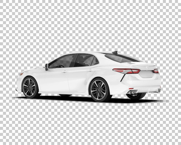 Auto de la ciudad blanco sobre un fondo transparente Ilustración de renderización 3D
