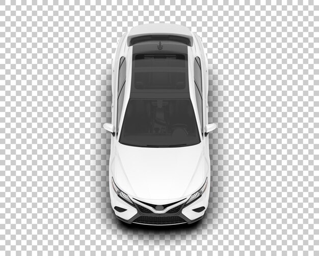 Auto de la ciudad blanco sobre un fondo transparente Ilustración de renderización 3D