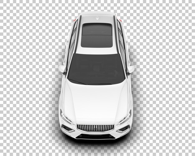 Auto de la ciudad blanco sobre un fondo transparente Ilustración de renderización 3D