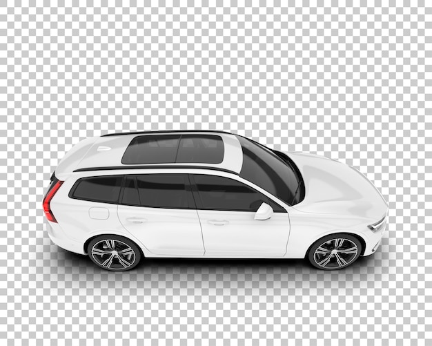 Auto de la ciudad blanco sobre un fondo transparente Ilustración de renderización 3D