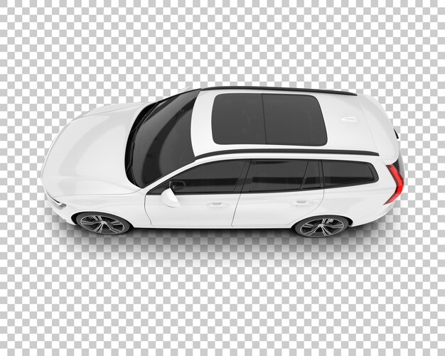 Auto de la ciudad blanco sobre un fondo transparente Ilustración de renderización 3D