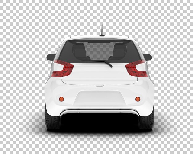 Auto de la ciudad blanco sobre un fondo transparente Ilustración de renderización 3D