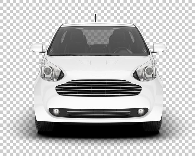 Auto de la ciudad blanco sobre un fondo transparente Ilustración de renderización 3D