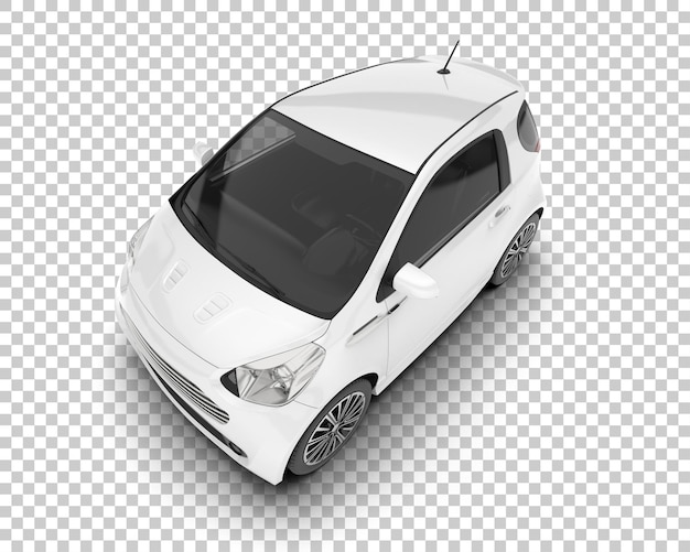 Auto de la ciudad blanco sobre un fondo transparente Ilustración de renderización 3D