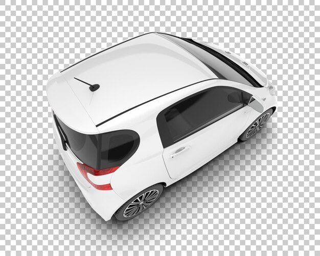 Auto de la ciudad blanco sobre un fondo transparente Ilustración de renderización 3D