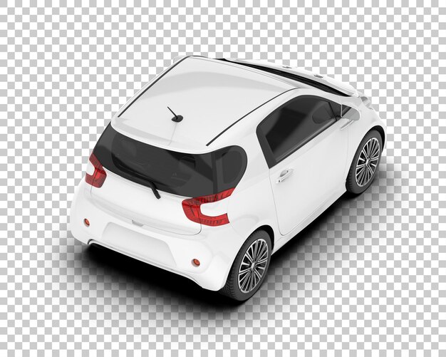 Auto de la ciudad blanco sobre un fondo transparente Ilustración de renderización 3D