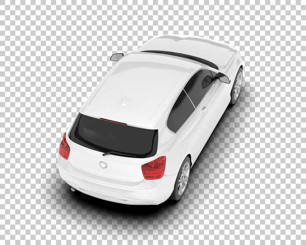 Auto de la ciudad blanco sobre un fondo transparente Ilustración de renderización 3D