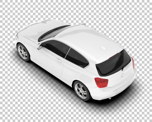Auto de la ciudad blanco sobre un fondo transparente Ilustración de renderización 3D
