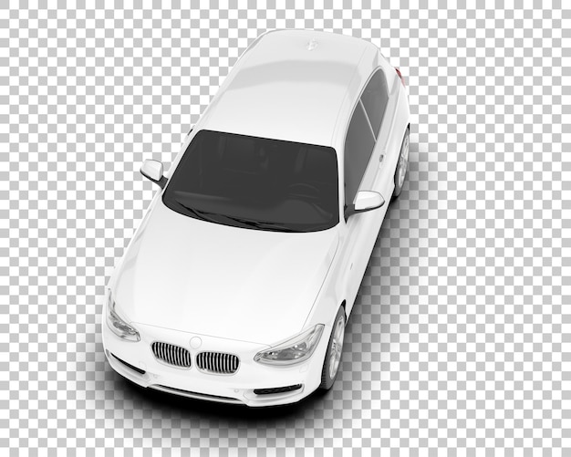 Auto de la ciudad blanco sobre un fondo transparente Ilustración de renderización 3D