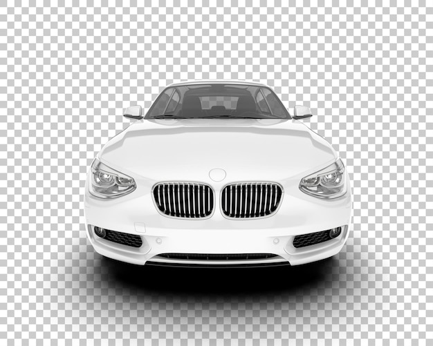 Auto de la ciudad blanco sobre un fondo transparente Ilustración de renderización 3D