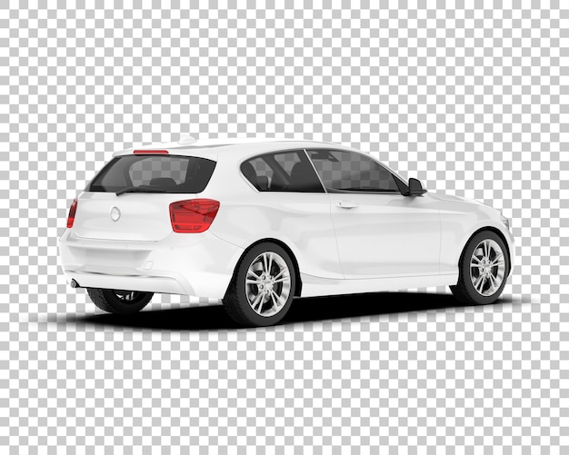 Auto de la ciudad blanco sobre un fondo transparente Ilustración de renderización 3D