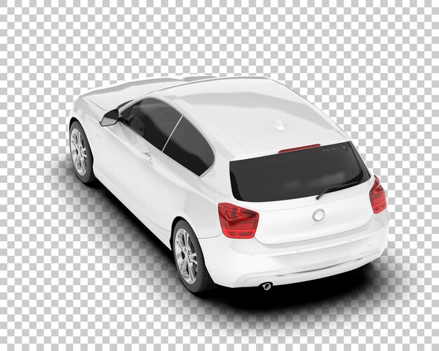 Auto de la ciudad blanco sobre un fondo transparente Ilustración de renderización 3D