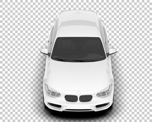 Auto de la ciudad blanco sobre un fondo transparente Ilustración de renderización 3D