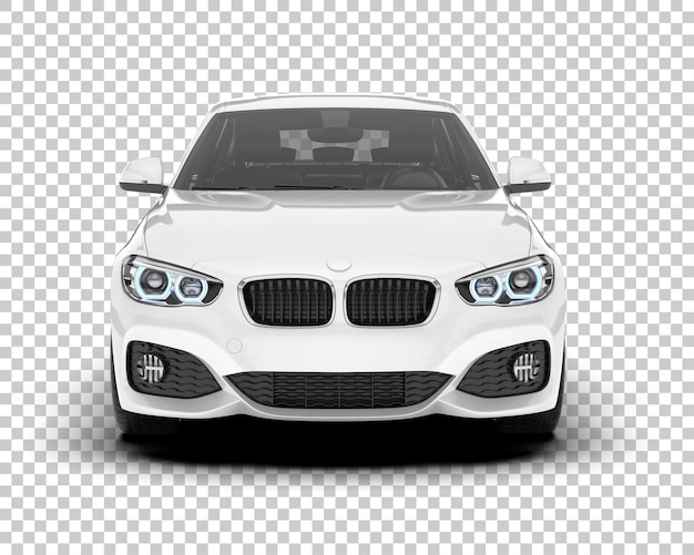 Auto de la ciudad blanco sobre un fondo transparente Ilustración de renderización 3D