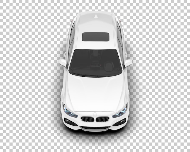 Auto de la ciudad blanco sobre un fondo transparente Ilustración de renderización 3D