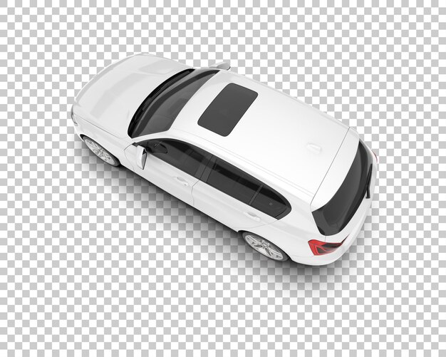 Auto de la ciudad blanco sobre un fondo transparente Ilustración de renderización 3D