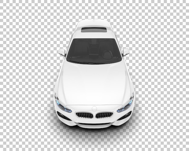 Auto de la ciudad blanco sobre un fondo transparente Ilustración de renderización 3D