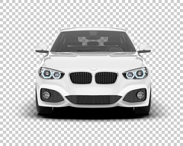 Auto de la ciudad blanco sobre un fondo transparente Ilustración de renderización 3D