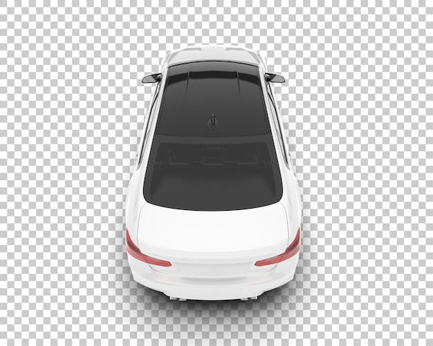 Auto de la ciudad blanco sobre un fondo transparente Ilustración de renderización 3D