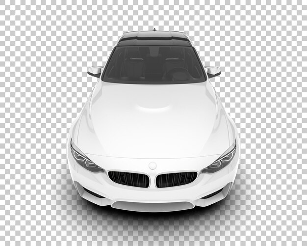Auto de la ciudad blanco sobre un fondo transparente Ilustración de renderización 3D