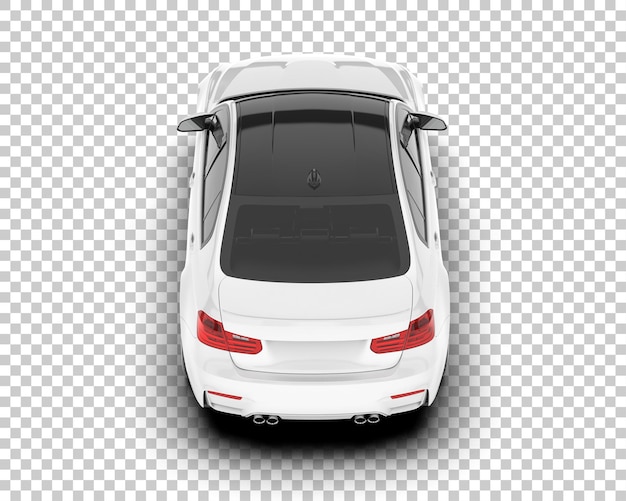 Auto de la ciudad blanco sobre un fondo transparente Ilustración de renderización 3D