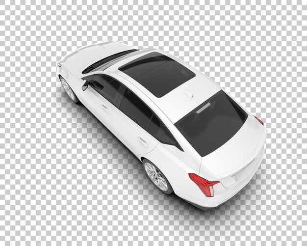 Auto de la ciudad blanco sobre un fondo transparente Ilustración de renderización 3D