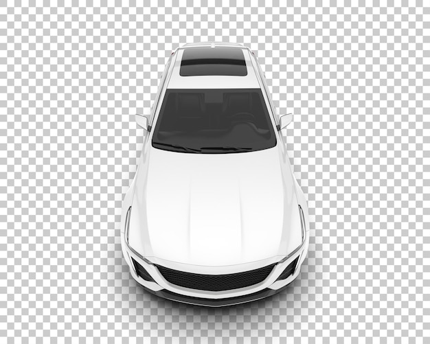 Auto de la ciudad blanco sobre un fondo transparente Ilustración de renderización 3D