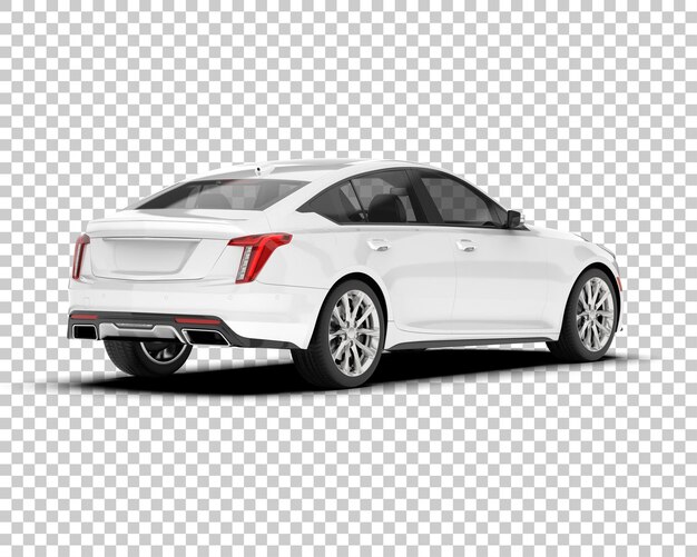 Auto de la ciudad blanco sobre un fondo transparente Ilustración de renderización 3D