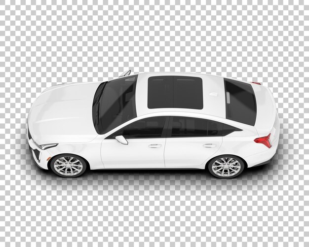Auto de la ciudad blanco sobre un fondo transparente Ilustración de renderización 3D
