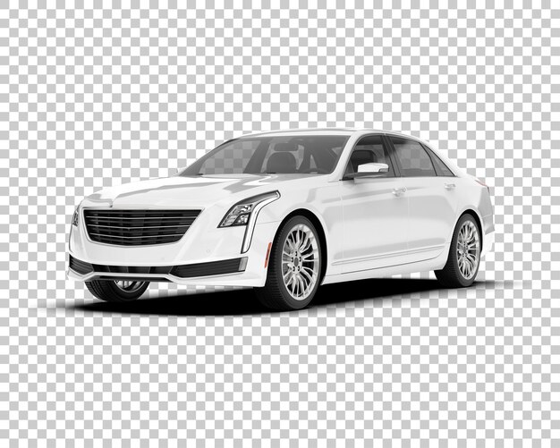 Auto de la ciudad blanco sobre un fondo transparente Ilustración de renderización 3D