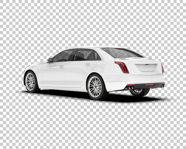 Auto de la ciudad blanco sobre un fondo transparente Ilustración de renderización 3D
