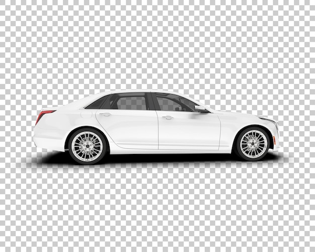 Auto de la ciudad blanco sobre un fondo transparente Ilustración de renderización 3D