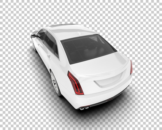 Auto de la ciudad blanco sobre un fondo transparente Ilustración de renderización 3D