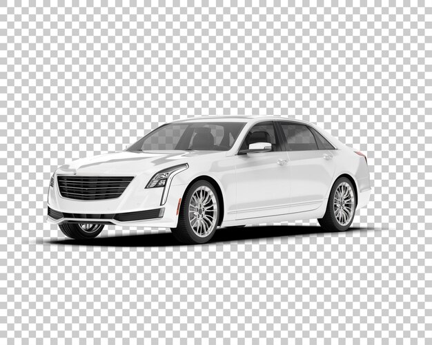 Auto de la ciudad blanco sobre un fondo transparente Ilustración de renderización 3D