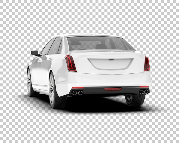 Auto de la ciudad blanco sobre un fondo transparente Ilustración de renderización 3D