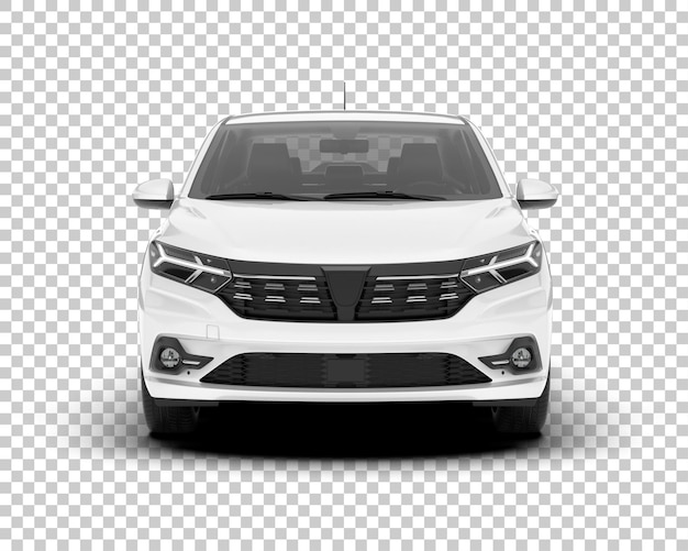 Auto de la ciudad blanco sobre un fondo transparente Ilustración de renderización 3D