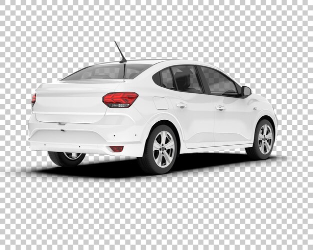 Auto de la ciudad blanco sobre un fondo transparente Ilustración de renderización 3D