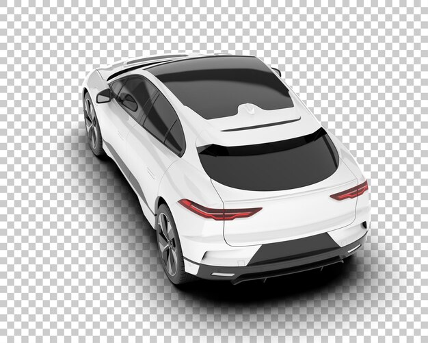 Auto de la ciudad blanco sobre un fondo transparente Ilustración de renderización 3D