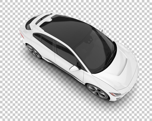 Auto de la ciudad blanco sobre un fondo transparente Ilustración de renderización 3D