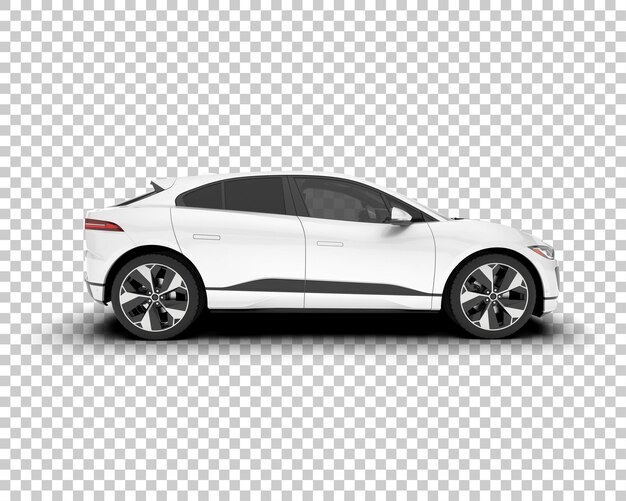 Auto de la ciudad blanco sobre un fondo transparente Ilustración de renderización 3D