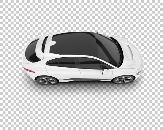 Auto de la ciudad blanco sobre un fondo transparente Ilustración de renderización 3D
