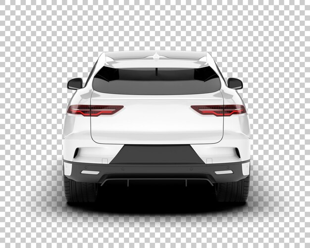 Auto de la ciudad blanco sobre un fondo transparente Ilustración de renderización 3D