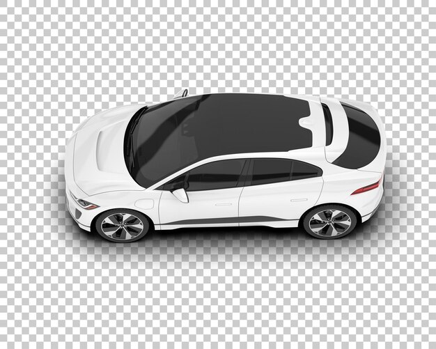 Auto de la ciudad blanco sobre un fondo transparente Ilustración de renderización 3D