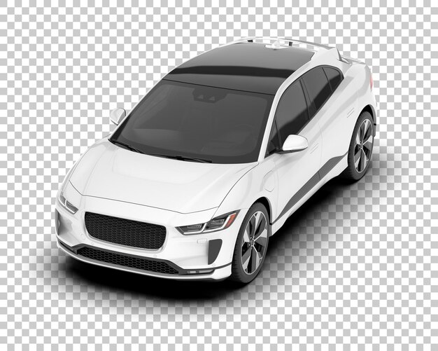Auto de la ciudad blanco sobre un fondo transparente Ilustración de renderización 3D