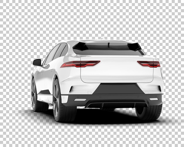 Auto de la ciudad blanco sobre un fondo transparente Ilustración de renderización 3D